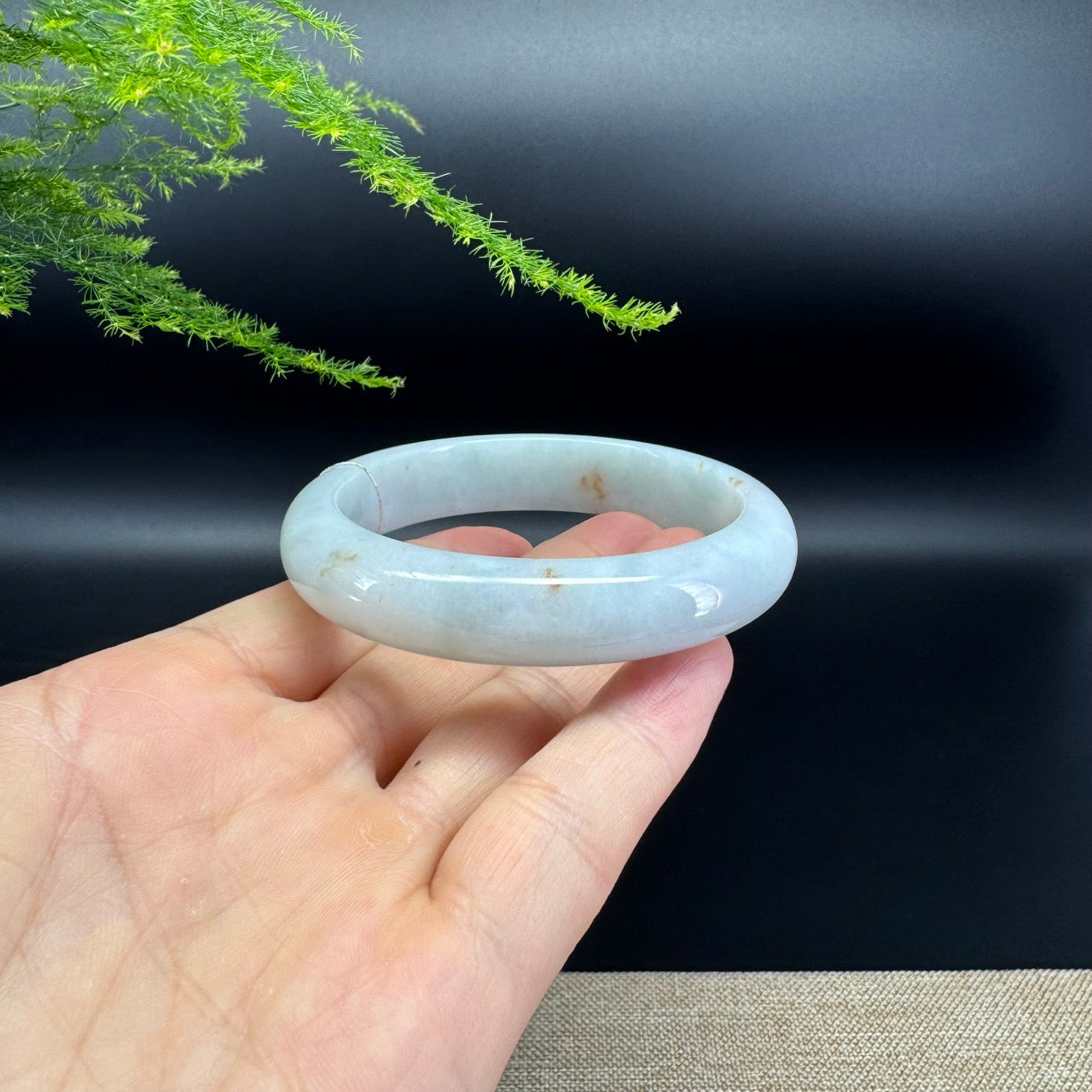 Genuine Burmese Icy Green Jade Jadeite Bangle Bracelet ( 57.3mm )