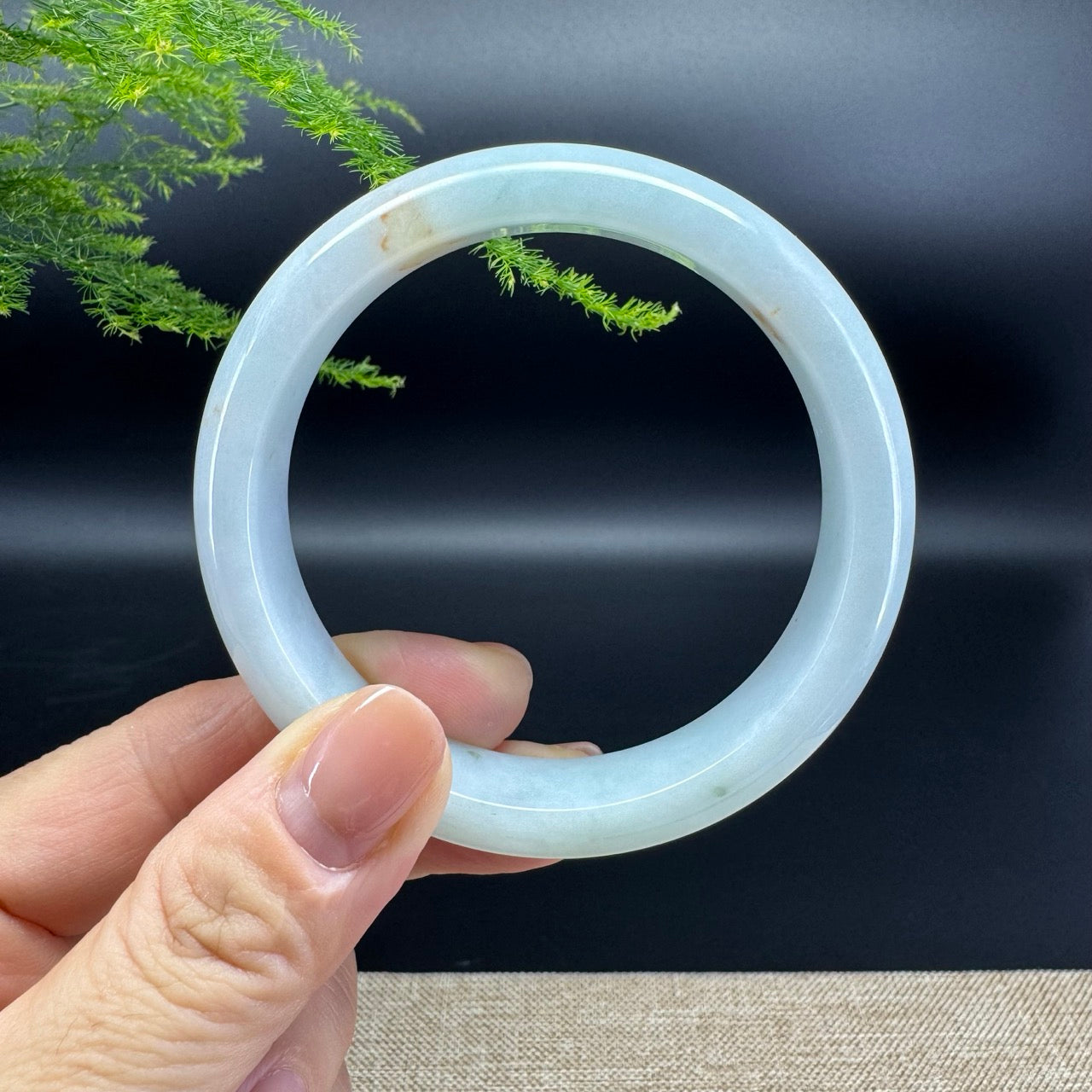 Genuine Burmese Icy Green Jade Jadeite Bangle Bracelet ( 57.3mm )