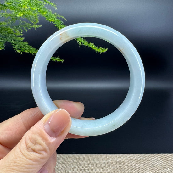 Genuine Burmese Icy Green Jade Jadeite Bangle Bracelet ( 57.3mm )