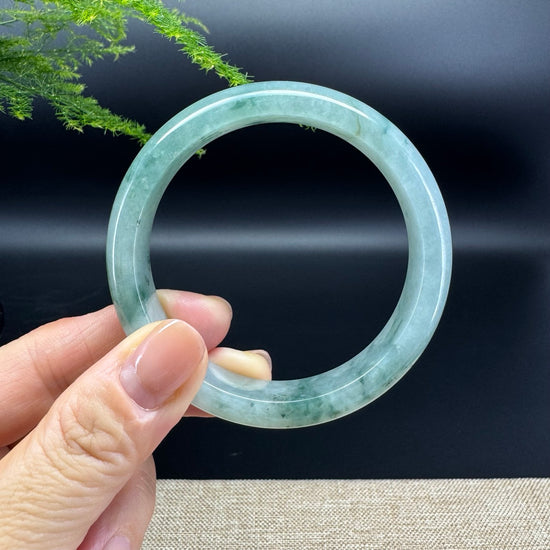Genuine Burmese Oil Green Jade Jadeite Bangle Bracelet ( 57.6mm )
