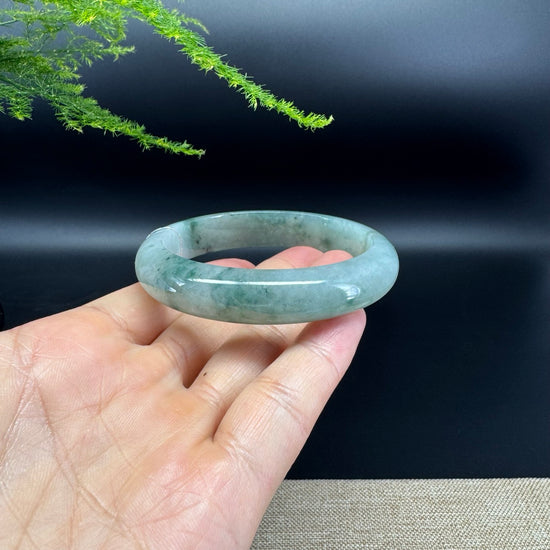Genuine Burmese Oil Green Jade Jadeite Bangle Bracelet ( 57.6mm )