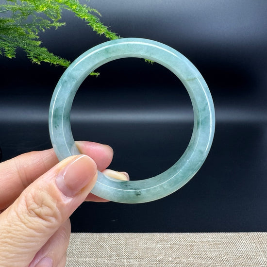 Genuine Burmese Oil Green Jade Jadeite Bangle Bracelet ( 57.6mm )