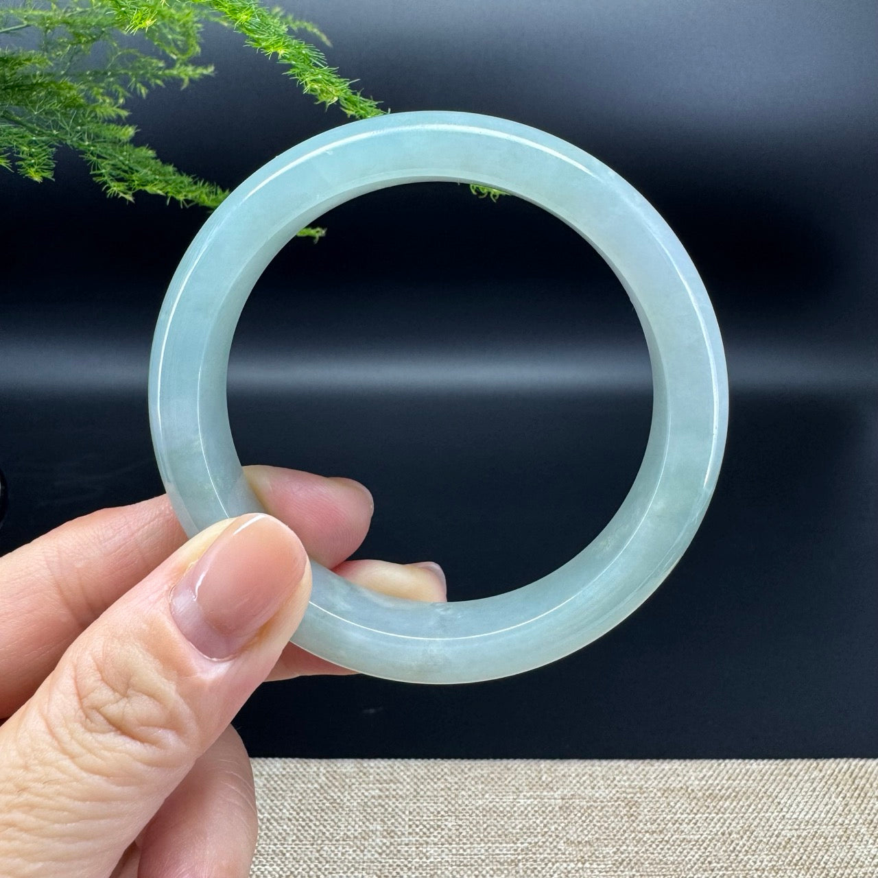 Genuine Burmese Icy Green Jade Jadeite Bangle Bracelet (57.3mm)