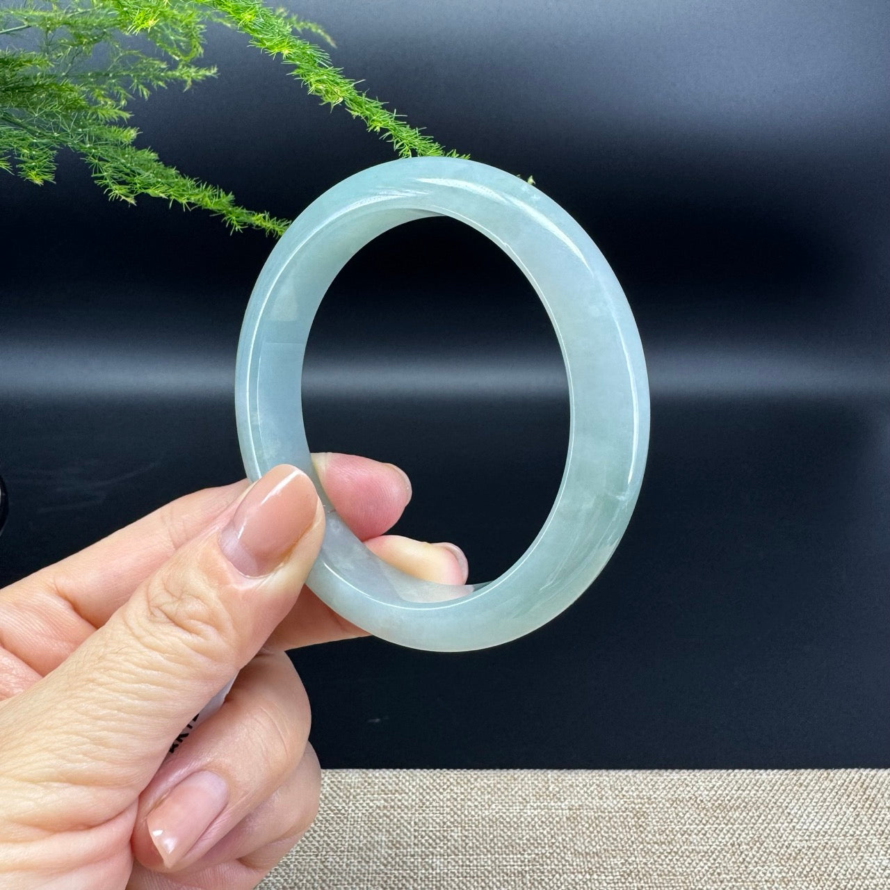 Genuine Burmese Icy Green Jade Jadeite Bangle Bracelet (57.3mm)