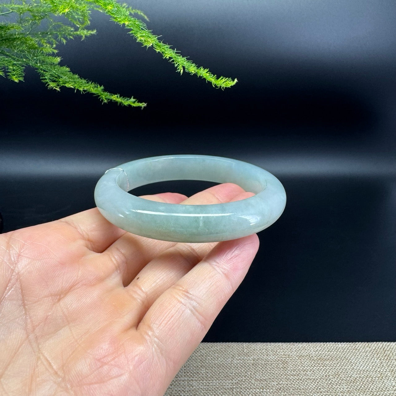 Genuine Burmese Icy Green Jade Jadeite Bangle Bracelet (57.3mm)