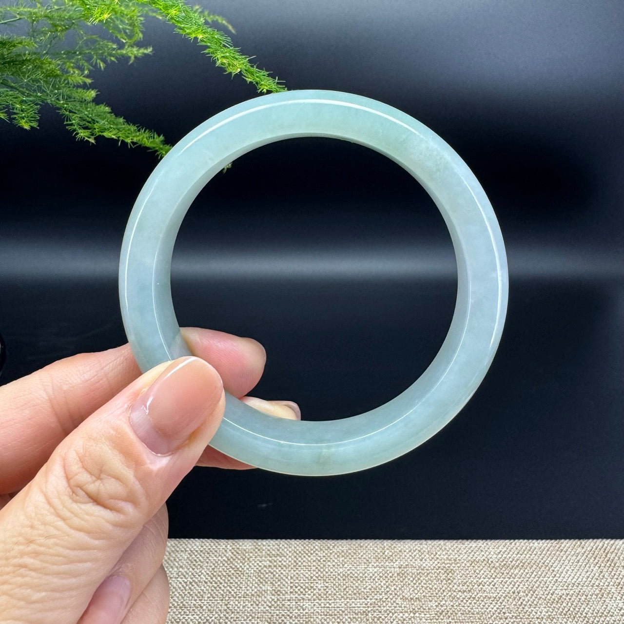 Genuine Burmese Icy Green Jade Jadeite Bangle Bracelet (57.3mm)