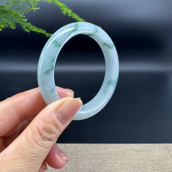 Genuine Burmese Icy Green Jade Jadeite Bangle Bracelet (57.6mm)