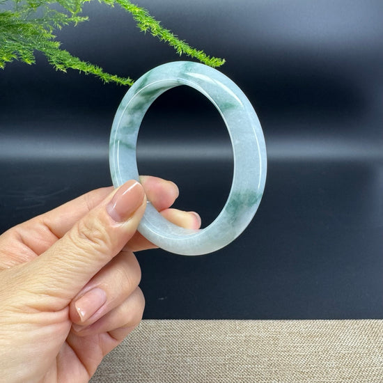 Genuine Burmese Icy Green Jade Jadeite Bangle Bracelet (57.6mm)