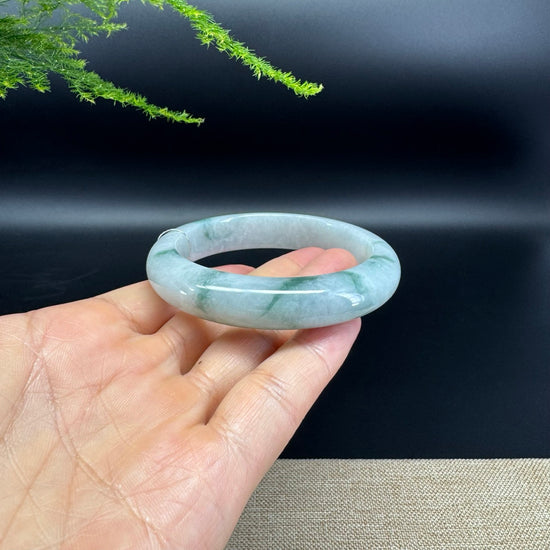 Genuine Burmese Icy Green Jade Jadeite Bangle Bracelet (57.6mm)