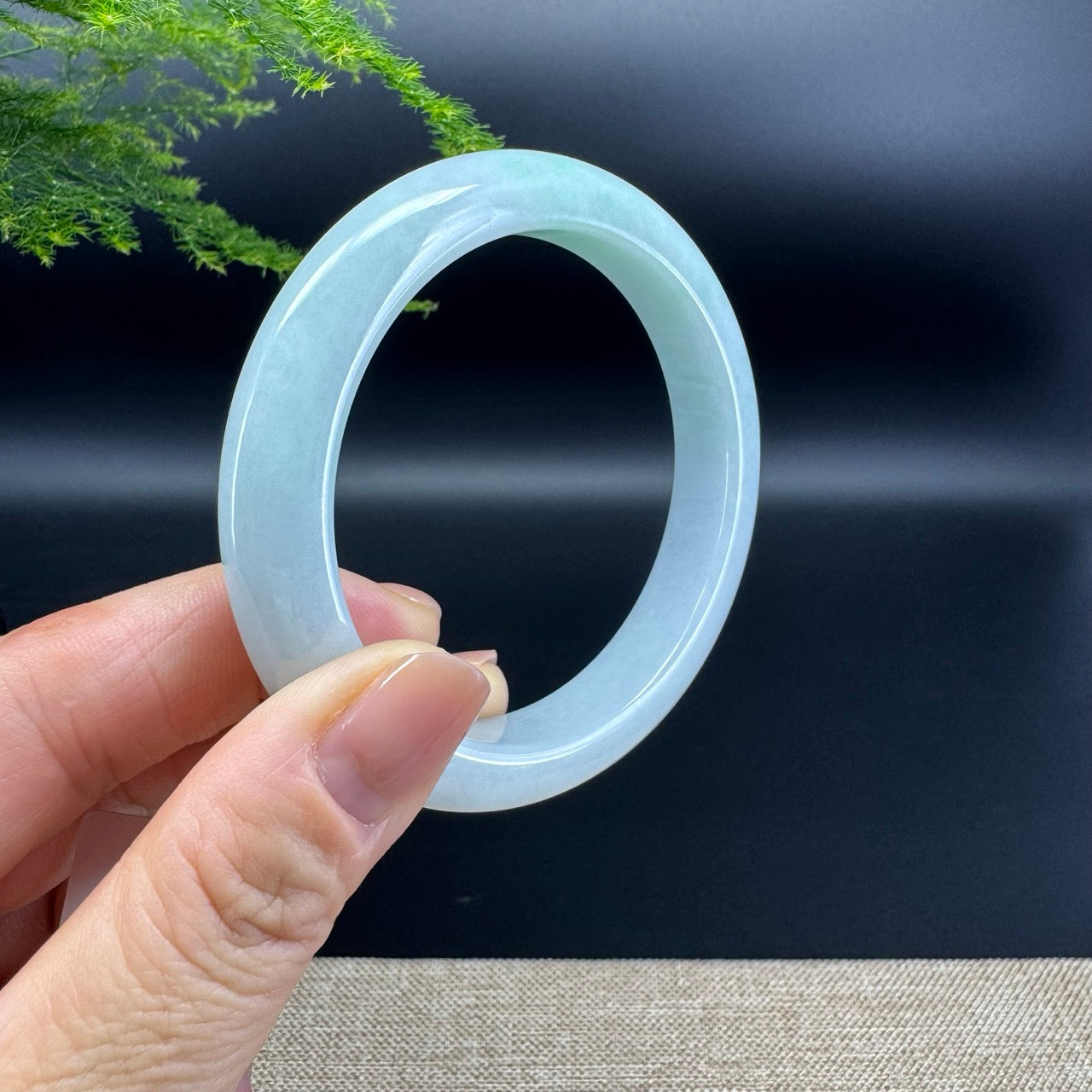 Genuine Burmese Apple Green Jade Jadeite Bangle Bracelet ( 57.8mm )