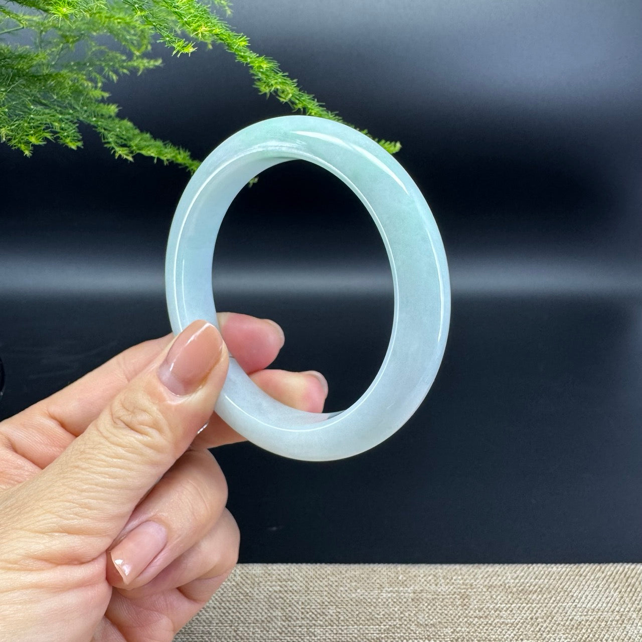 Genuine Burmese Apple Green Jade Jadeite Bangle Bracelet ( 57.8mm )