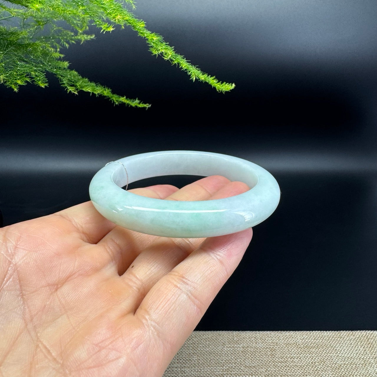 Genuine Burmese Apple Green Jade Jadeite Bangle Bracelet ( 57.8mm )