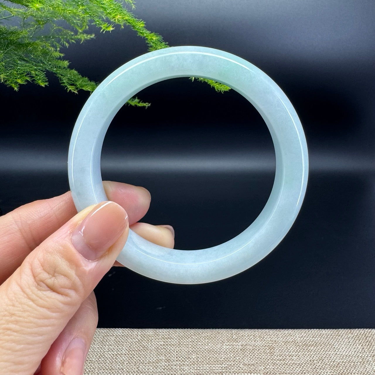 Genuine Burmese Apple Green Jade Jadeite Bangle Bracelet ( 57.8mm )