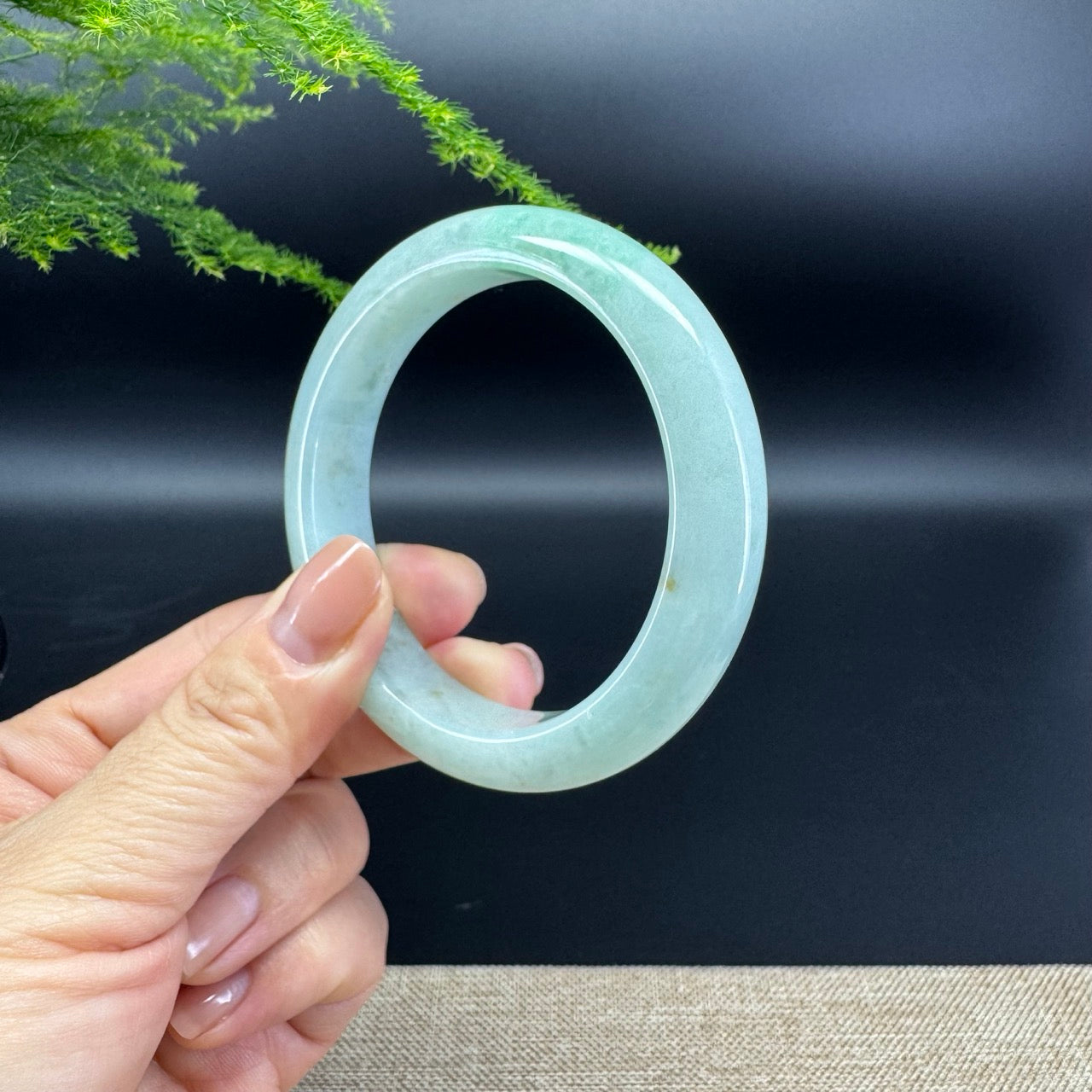 Genuine Burmese Apple Green Jade Jadeite Bangle Bracelet ( 57.1mm )