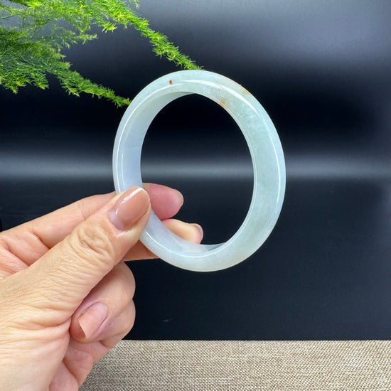 Genuine Burmese Icy Green Jade Jadeite Bangle Bracelet ( 57.2mm )