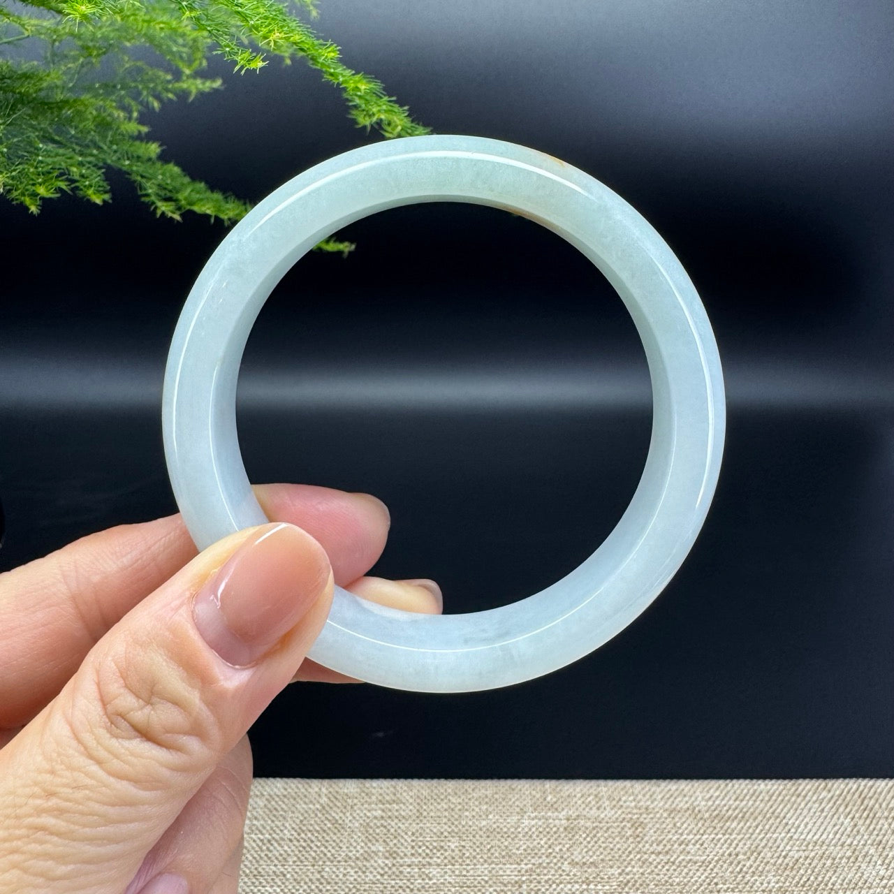 Genuine Burmese Icy Green Jade Jadeite Bangle Bracelet ( 57.2mm )
