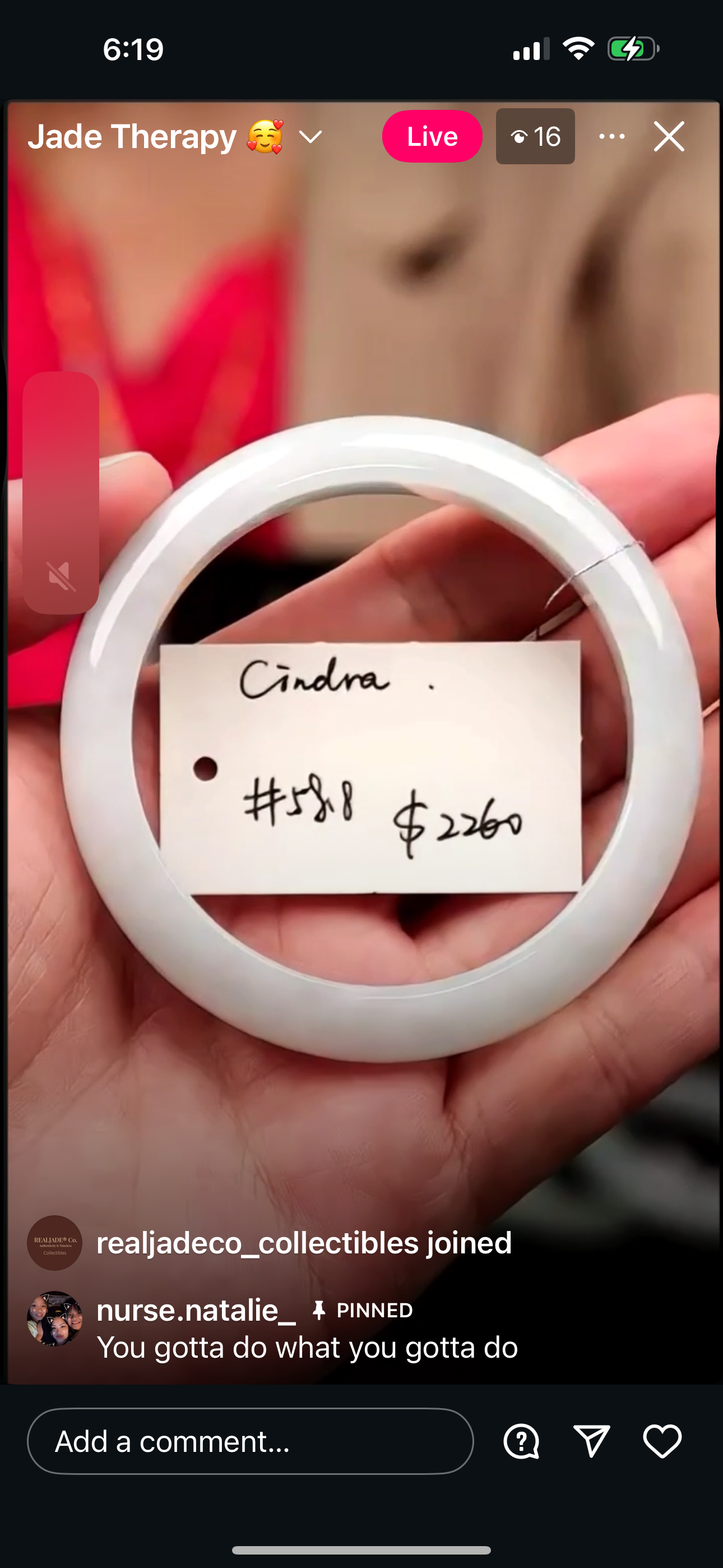 "Live" Natural Smooth Soft Moonlight Jadeite Jade Bangle" (09/04/25)