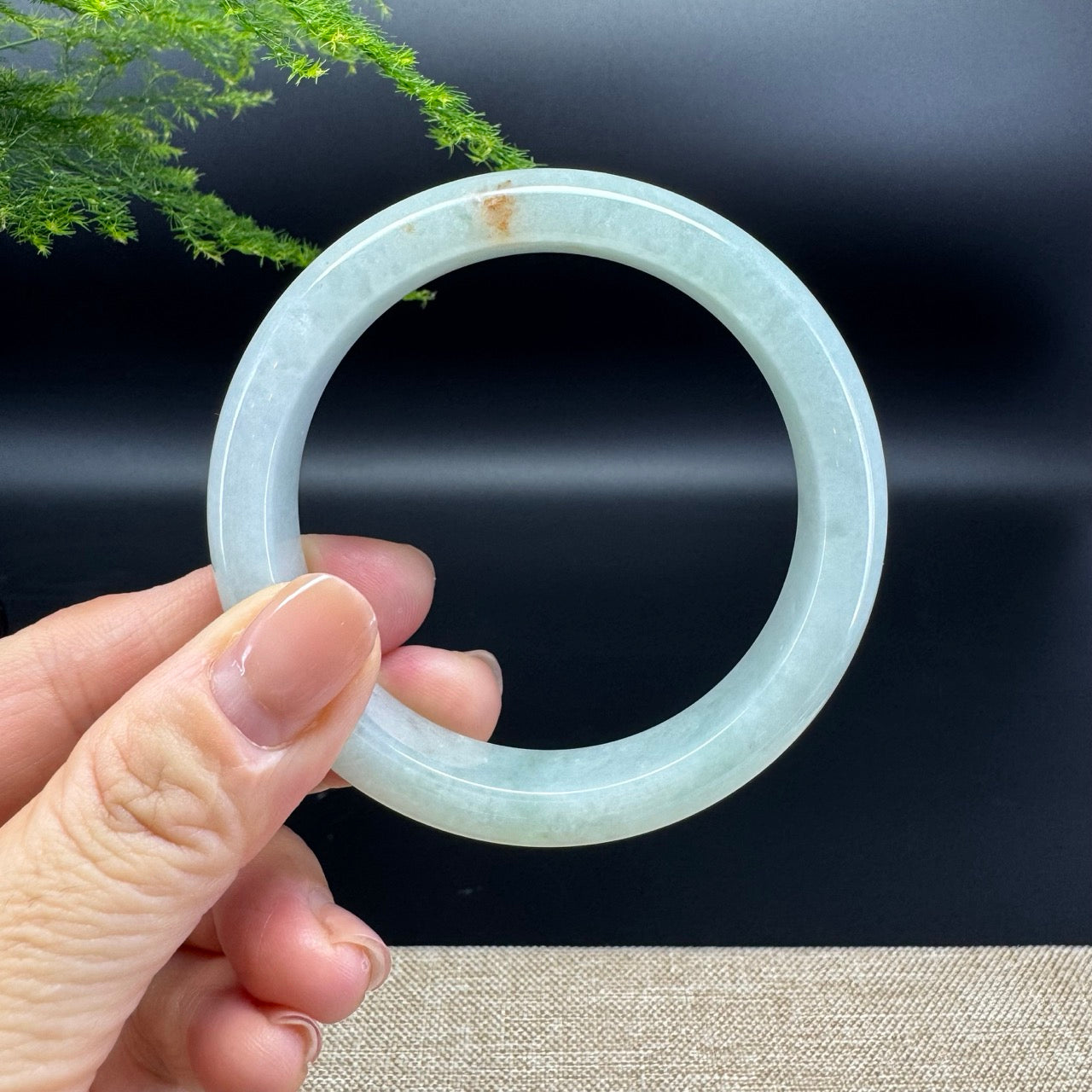 Genuine Burmese Icy Green Jade Jadeite Bangle Bracelet ( 57.2mm )