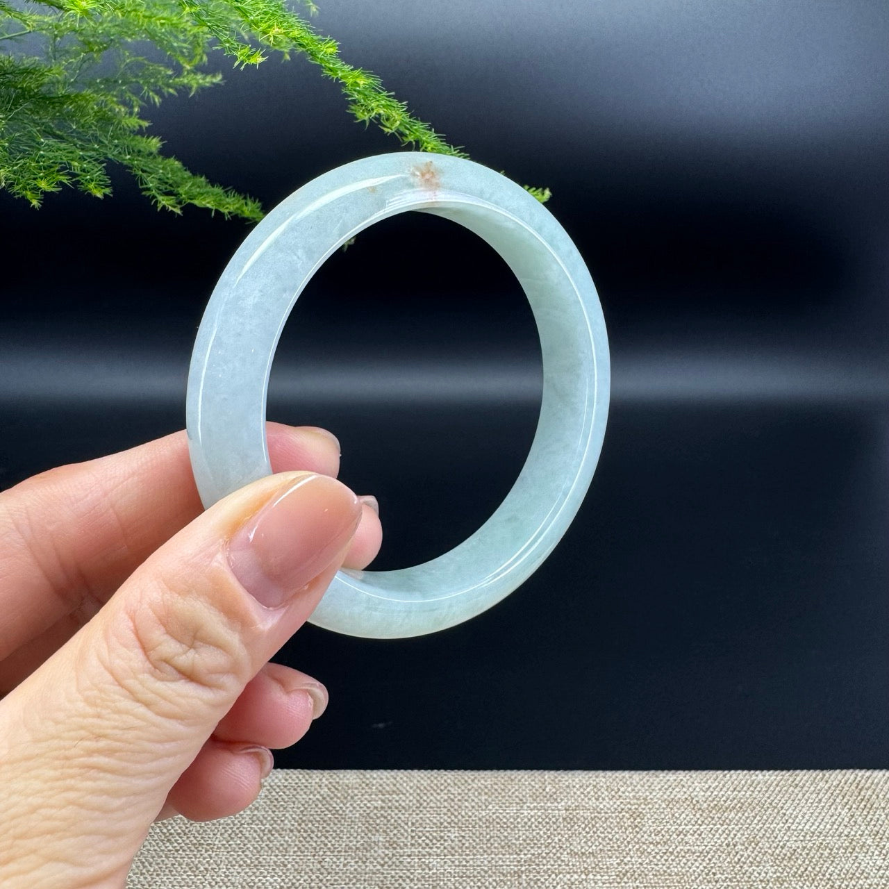 Genuine Burmese Icy Green Jade Jadeite Bangle Bracelet ( 57.2mm )