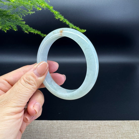 Genuine Burmese Icy Green Jade Jadeite Bangle Bracelet ( 57.2mm )