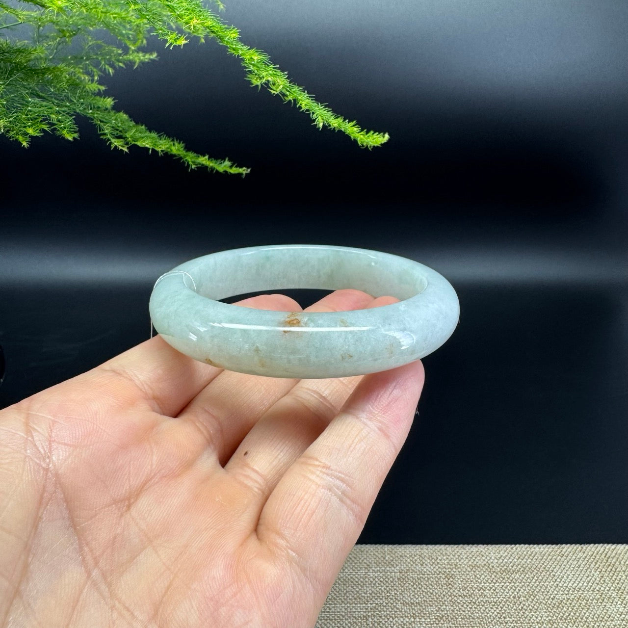 Genuine Burmese Icy Green Jade Jadeite Bangle Bracelet ( 57.2mm )