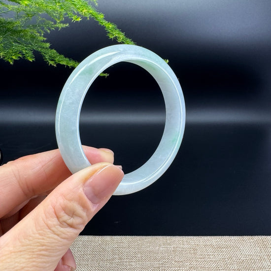 Genuine Burmese Icy Green Jade Jadeite Bangle Bracelet ( 57.3mm )