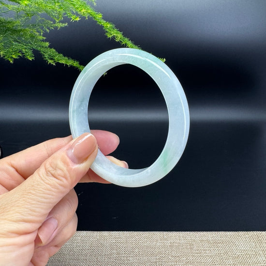 Genuine Burmese Icy Green Jade Jadeite Bangle Bracelet ( 57.3mm )