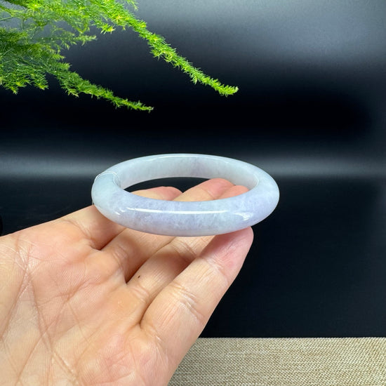 Genuine Burmese Lavender Green Jade Jadeite Bangle Bracelet ( 57.3mm )