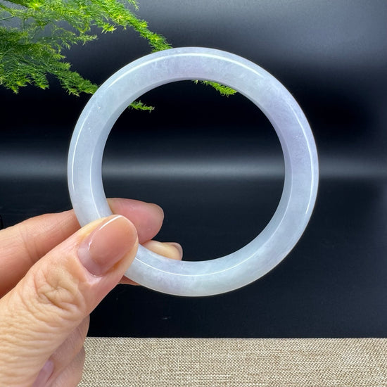 Genuine Burmese Lavender Green Jade Jadeite Bangle Bracelet ( 57.3mm )