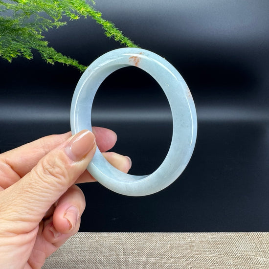 Genuine Burmese Icy Green Jade Jadeite Bangle Bracelet ( 57.2mm )