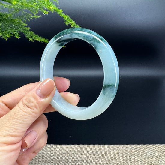 Genuine Burmese Blue Green Jade Jadeite Bangle Bracelet ( 57mm )