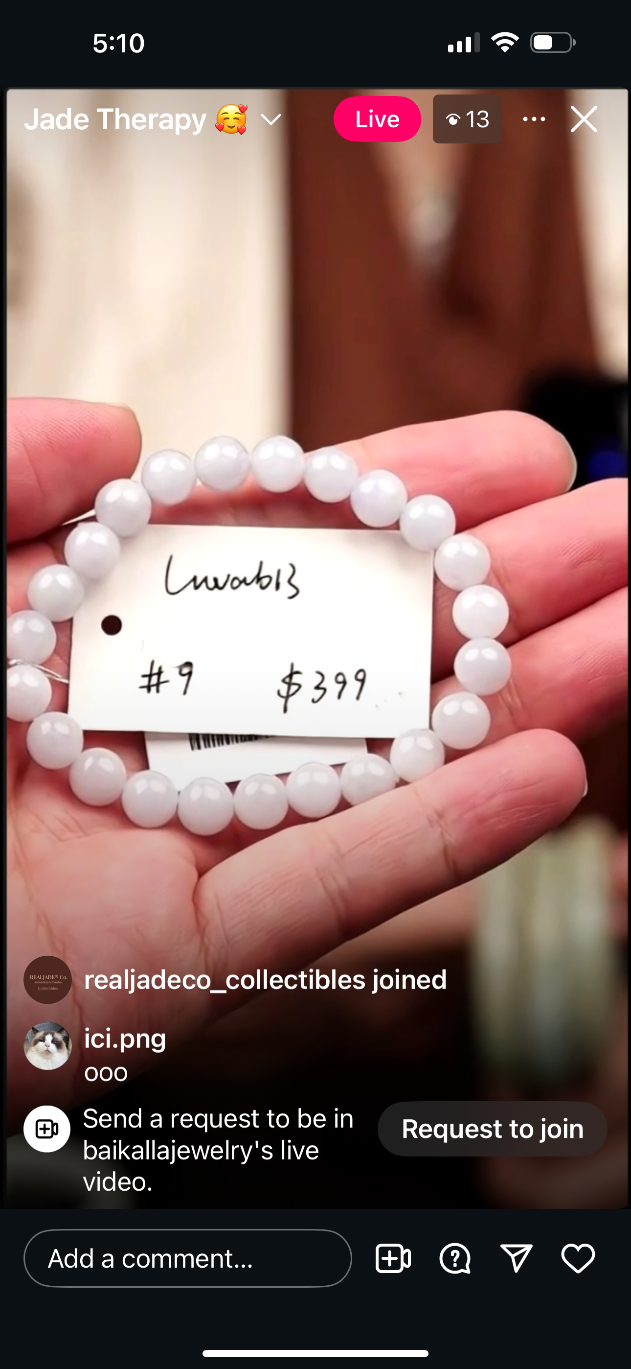 "Live" Natural Light Purple Jadeite Jade Beads Bracelet (09/11/25)