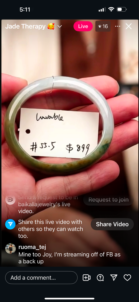 "Live" Natural Half & Half Greenish Yellow Jadeite Jade Oval Bangle (09/11/25)