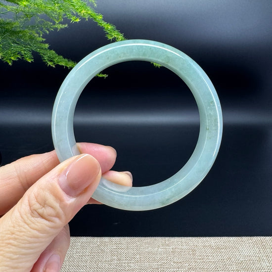 Genuine Burmese Icy Green Jade Jadeite Bangle Bracelet ( 57.5mm )