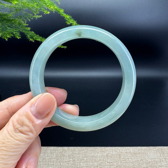 Genuine Burmese Icy Green Jade Jadeite Bangle Bracelet ( 57.4mm )