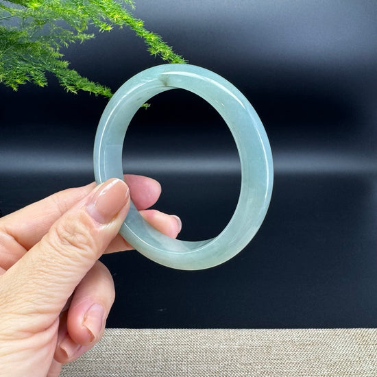 Genuine Burmese Icy Green Jade Jadeite Bangle Bracelet ( 57.4mm )