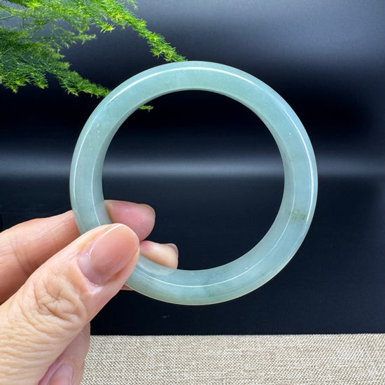 Genuine Burmese Icy Green Jade Jadeite Bangle Bracelet ( 57.4mm )