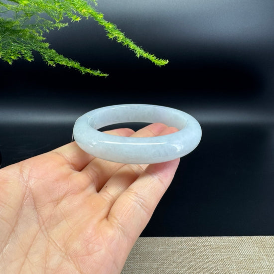 Genuine Burmese Lavender Green Jade Jadeite Bangle Bracelet ( 57.4mm )