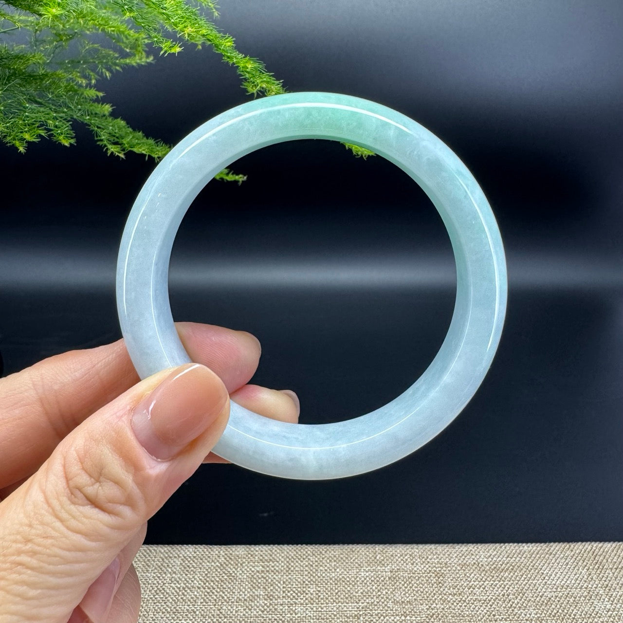 Genuine Burmese Icy Green Jade Jadeite Bangle Bracelet ( 57mm )