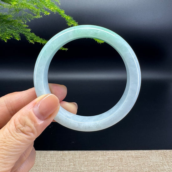 Genuine Burmese Icy Green Jade Jadeite Bangle Bracelet ( 57mm )