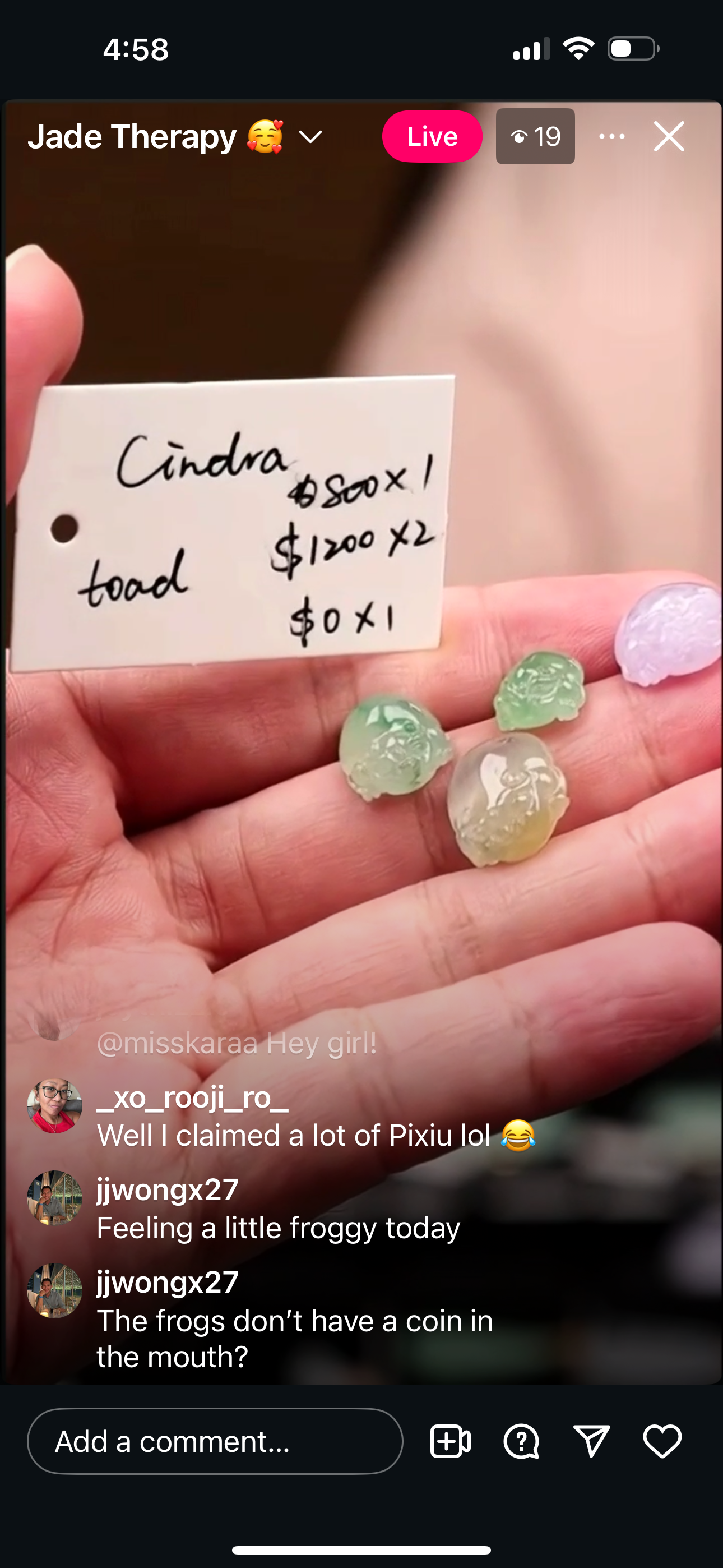 "Live" Natural Icy Multi Color Toad Jadeite Jade Carvings (09/16/25)