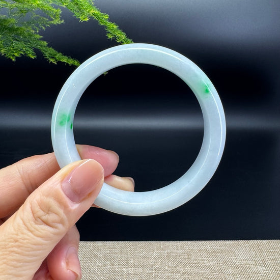 Genuine Burmese Green Jade Jadeite Bangle Bracelet (57.7mm)