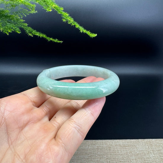 Genuine Burmese Apple Green Jade Jadeite Bangle Bracelet ( 57.5mm )