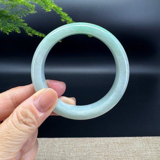 Genuine Burmese Apple Green Jade Jadeite Bangle Bracelet ( 57.5mm )