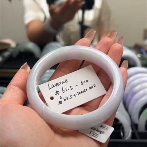 "Live" Natural Light Lavender Jadeite Jade Bangle( Final)(05/24/2026)