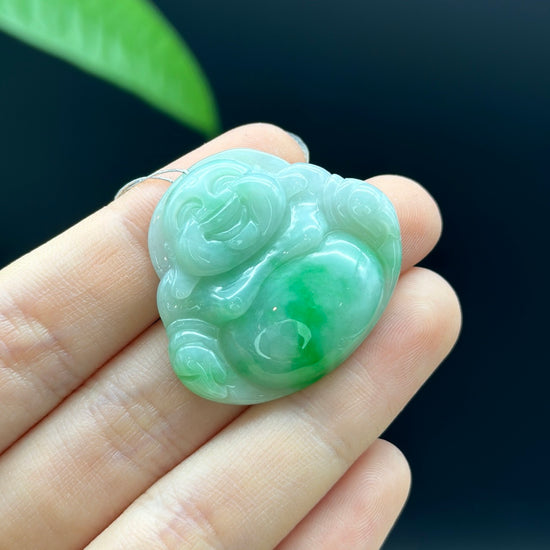 Genuine Burmese Jadeite Jade Happy Buddha Pendant