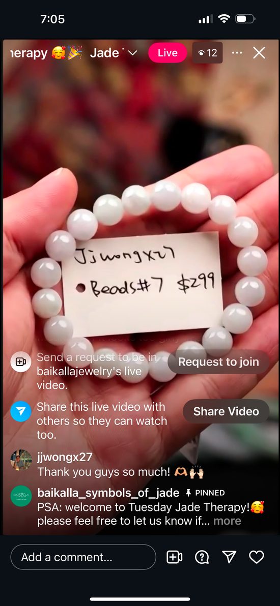 "Live" Natural Light Icy Lavender Jadeite Jade Beads Bracelet (09/23/25)