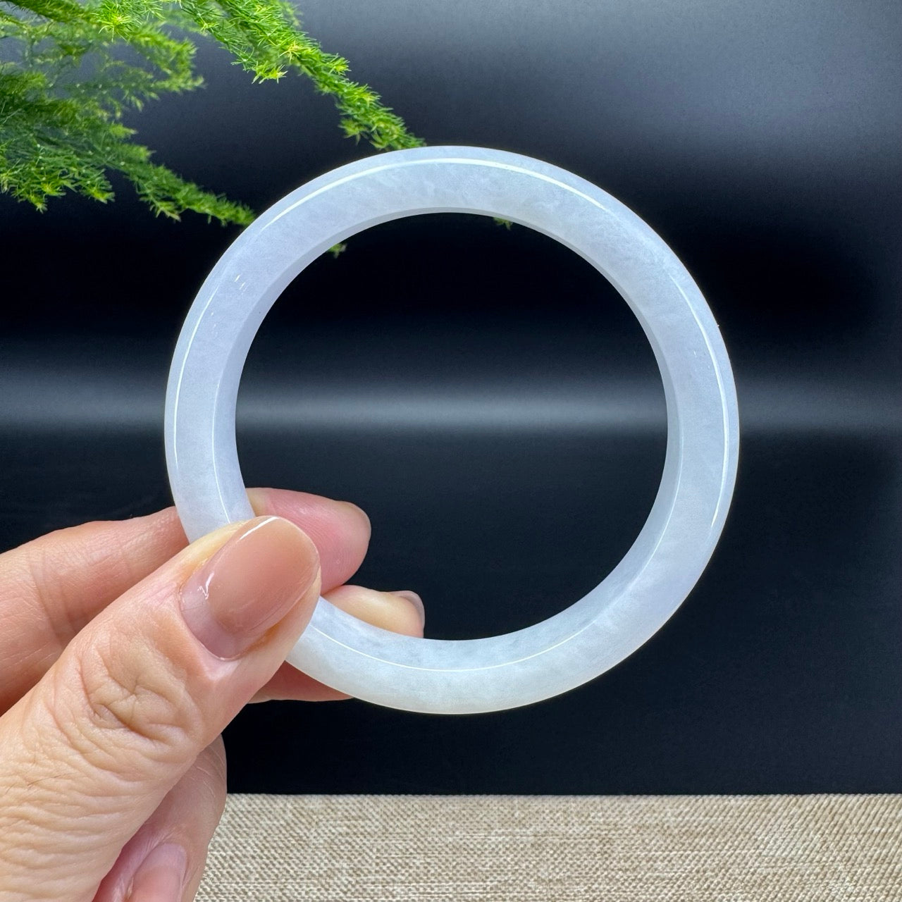 Genuine Burmese Icy Lavender Jade Jadeite Bangle Bracelet (57.5mm)