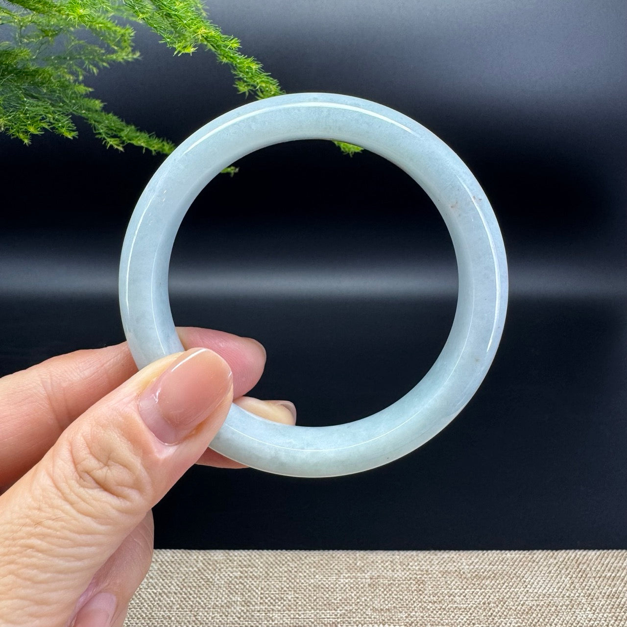 Genuine Burmese Yellow Green Jade Jadeite Bangle Bracelet ( 57.6mm )