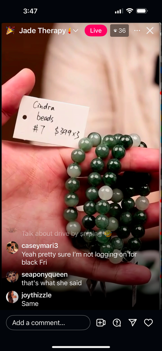 "Live" Natural Green Jadeite Jade Beads Bracelet (09/25/25)